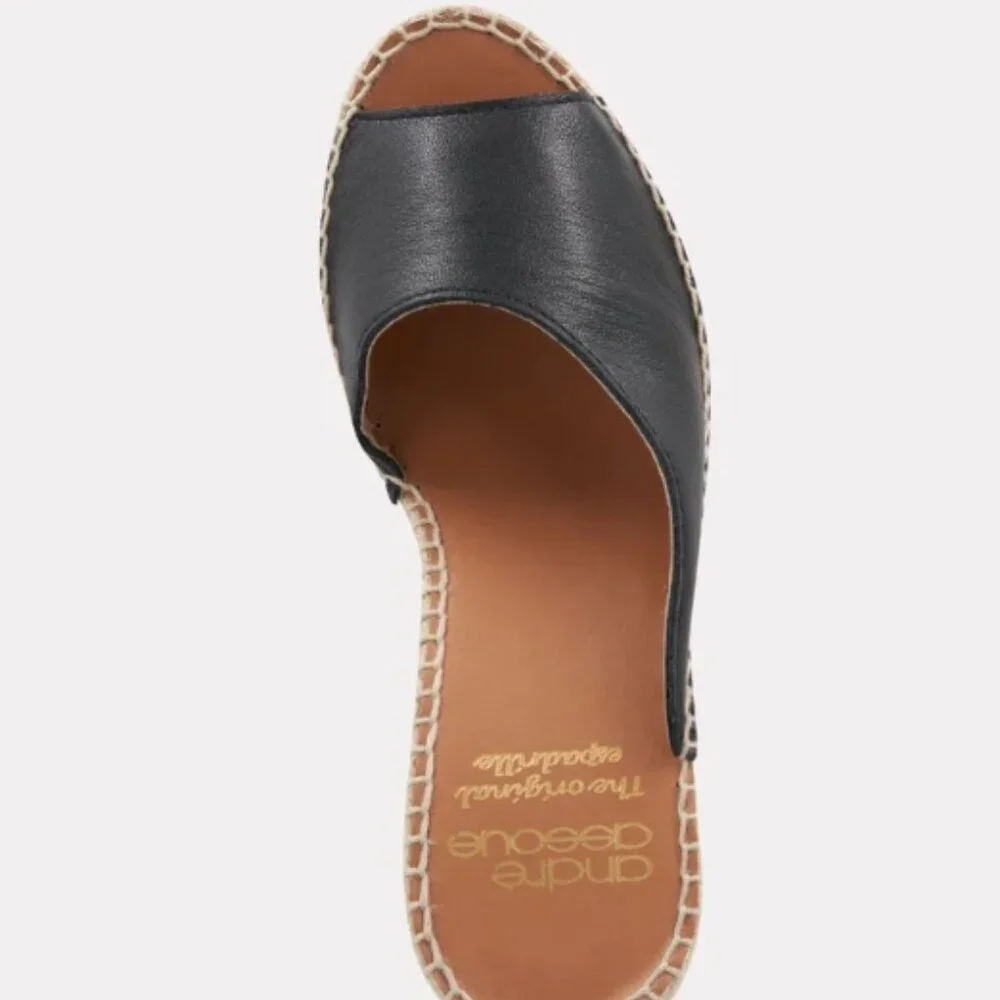 Andre Assous Catarina Espadrille Wedges in Black - Size 6 - Like New